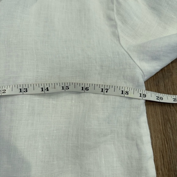 Symple NYC Linen Button Up Shirt Women’s Small White Minimalist Lagenlook Beachy - Picture 8 of 9